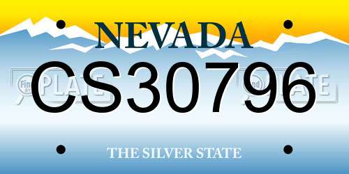 CS30796 Nevada License Plate