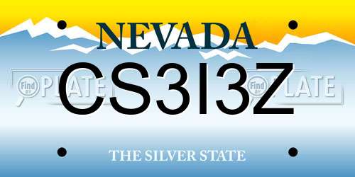 CS3I3Z Nevada License Plate