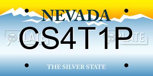 CS4T1P Nevada License Plate