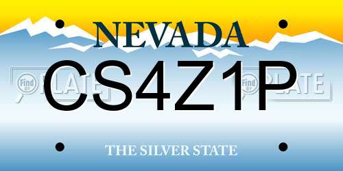 CS4Z1P Nevada License Plate