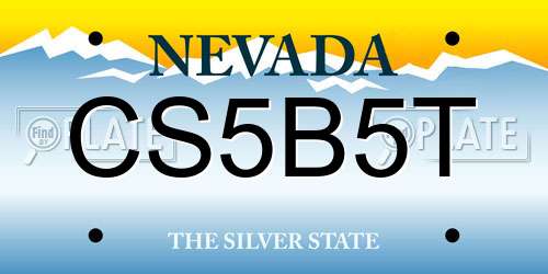 CS5B5T Nevada License Plate
