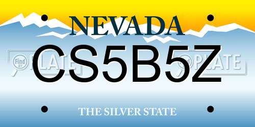 CS5B5Z Nevada License Plate