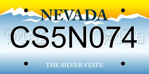 CS5N074 Nevada License Plate
