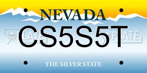 CS5S5T Nevada License Plate