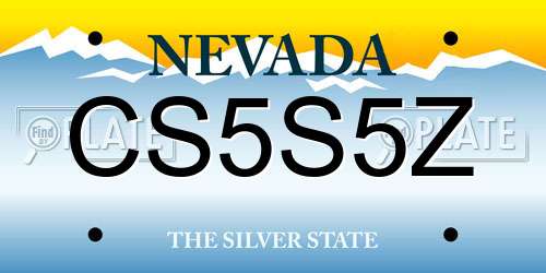 CS5S5Z Nevada License Plate