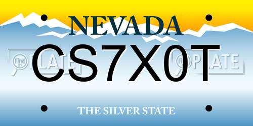 CS7X0T Nevada License Plate