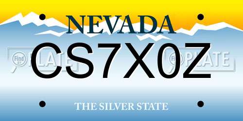 CS7X0Z Nevada License Plate