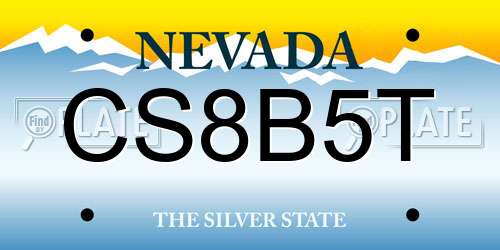 CS8B5T Nevada License Plate