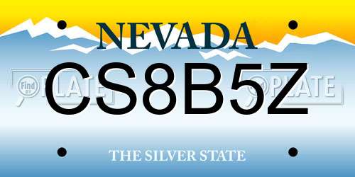 CS8B5Z Nevada License Plate