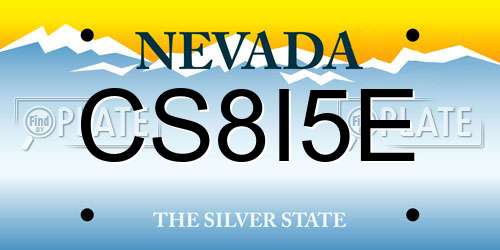 CS8I5E Nevada License Plate