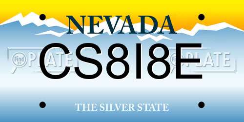 CS8I8E Nevada License Plate