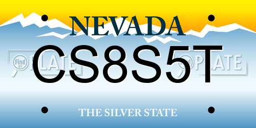 CS8S5T Nevada License Plate
