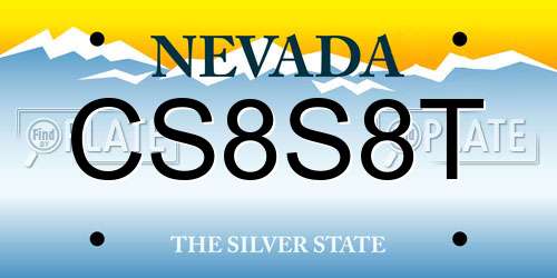 CS8S8T Nevada License Plate