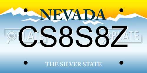 CS8S8Z Nevada License Plate