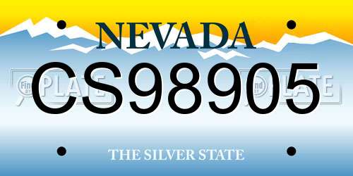 CS98905 Nevada License Plate