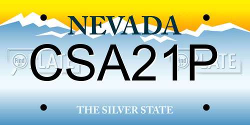 CSA21P Nevada License Plate