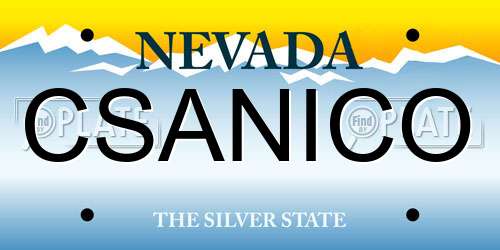 CSANICO Nevada License Plate