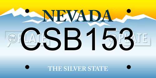 CSB153 Nevada License Plate