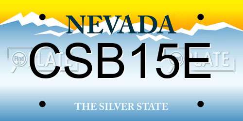 CSB15E Nevada License Plate