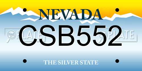CSB552 Nevada License Plate