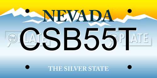 CSB55T Nevada License Plate