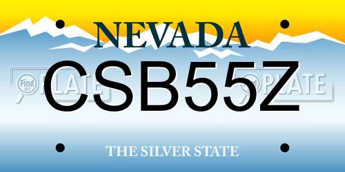 CSB55Z Nevada License Plate