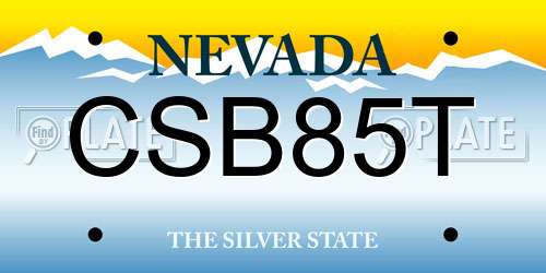 CSB85T Nevada License Plate