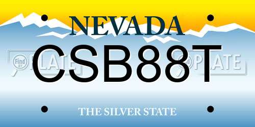 CSB88T Nevada License Plate