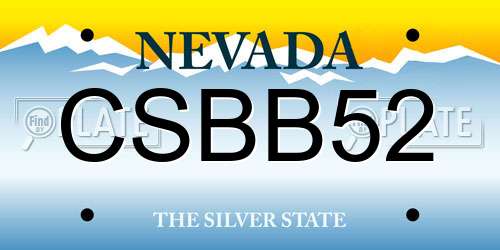 CSBB52 Nevada License Plate