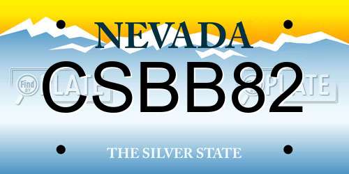 CSBB82 Nevada License Plate