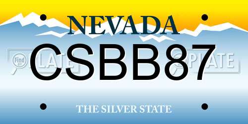 CSBB87 Nevada License Plate