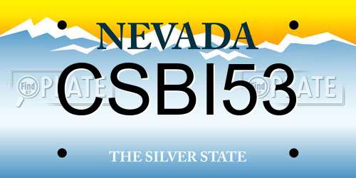 CSBI53 Nevada License Plate