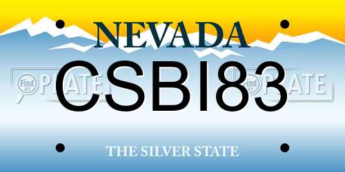 CSBI83 Nevada License Plate