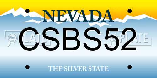 CSBS52 Nevada License Plate