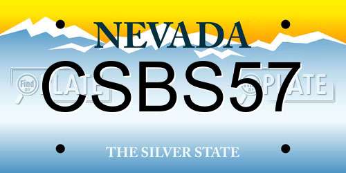 CSBS57 Nevada License Plate