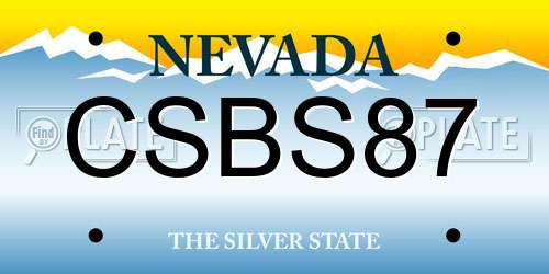 CSBS87 Nevada License Plate