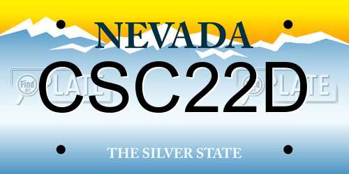 CSC22D Nevada License Plate