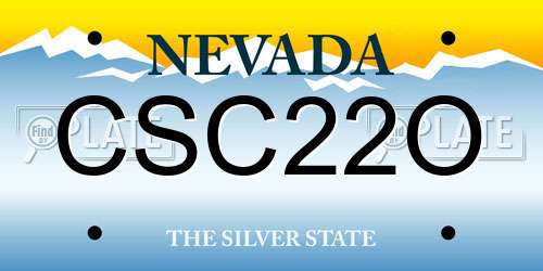 CSC22O Nevada License Plate