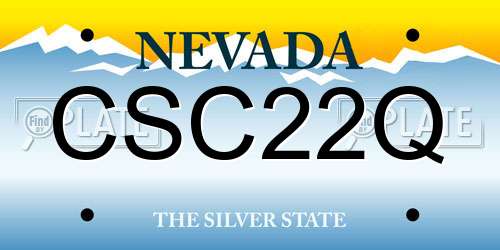 CSC22Q Nevada License Plate