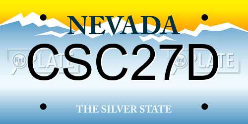 CSC27D Nevada License Plate