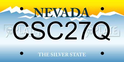 CSC27Q Nevada License Plate