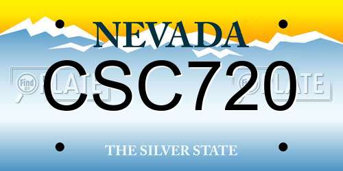 CSC720 Nevada License Plate