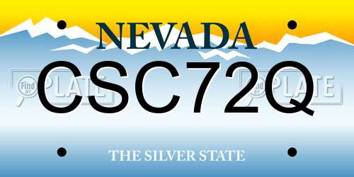 CSC72Q Nevada License Plate