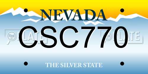 CSC770 Nevada License Plate