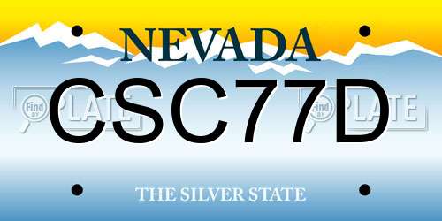 CSC77D Nevada License Plate