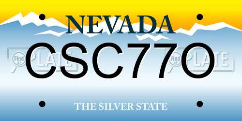 CSC77O Nevada License Plate