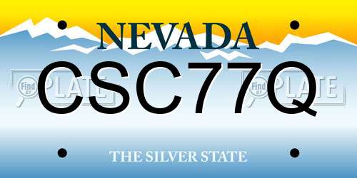 CSC77Q Nevada License Plate