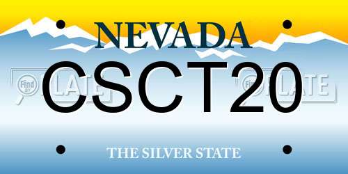 CSCT20 Nevada License Plate