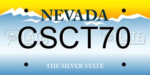 CSCT70 Nevada License Plate