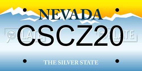 CSCZ20 Nevada License Plate